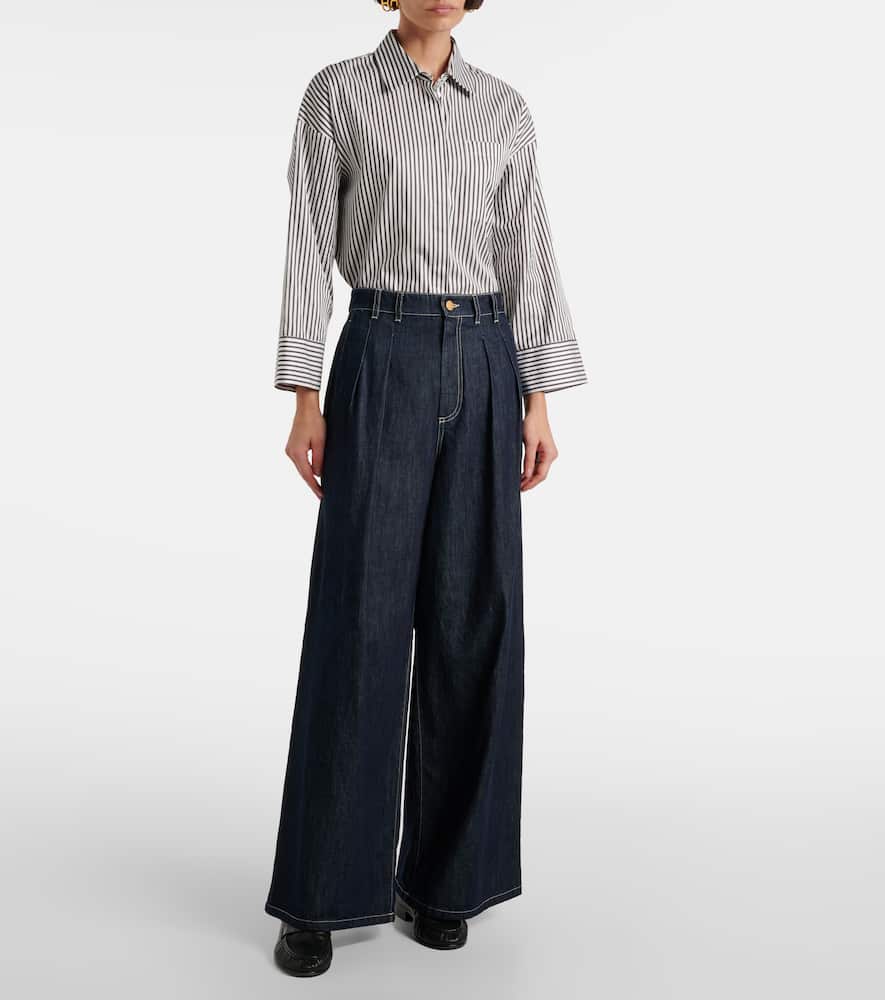 High-rise wide-leg pants