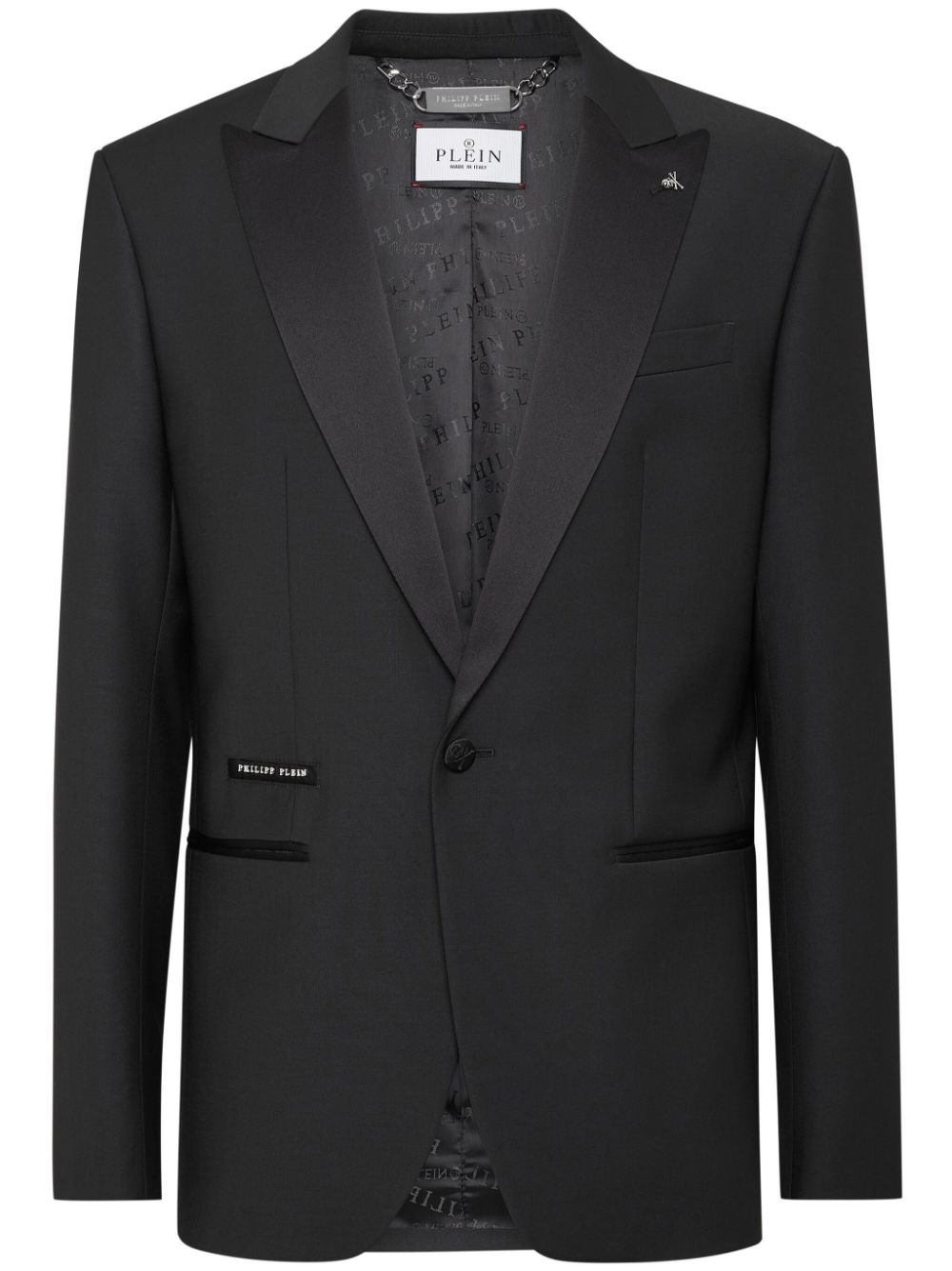 Skull-print blazer - Black