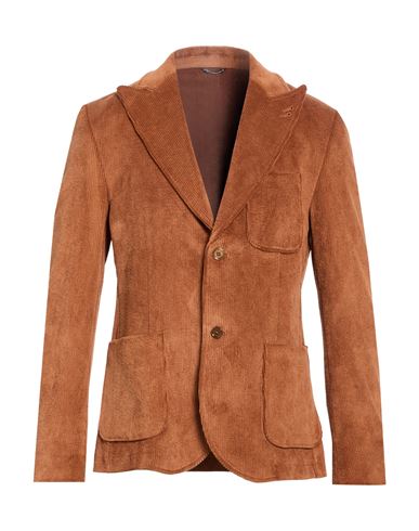 Man Blazer Brown Size 36 Polyester, Polyamide, Elastane