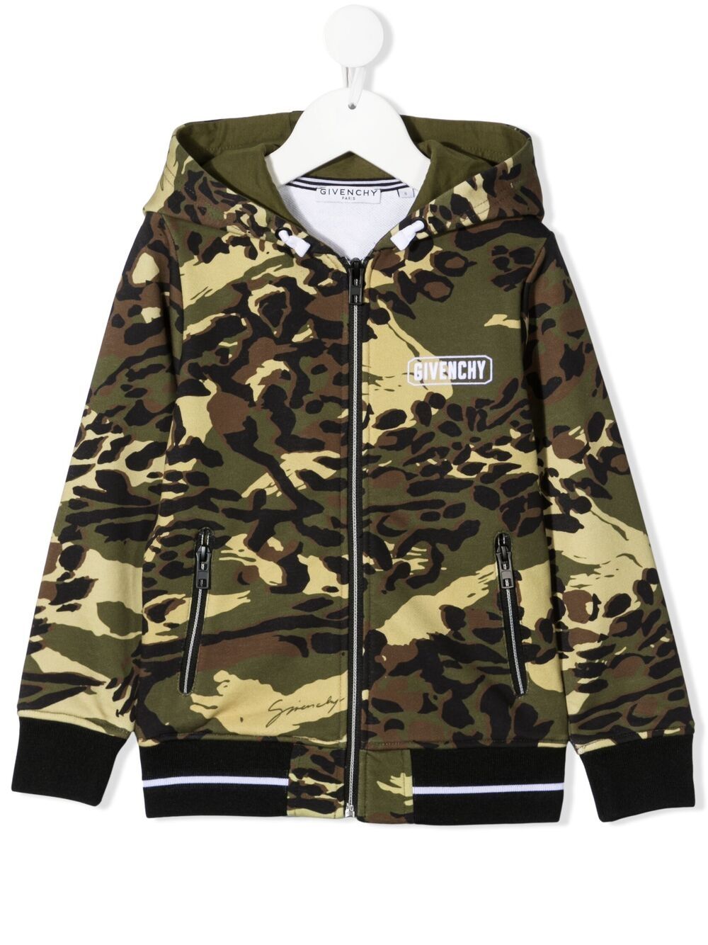 Camouflage-print hoodie - Green