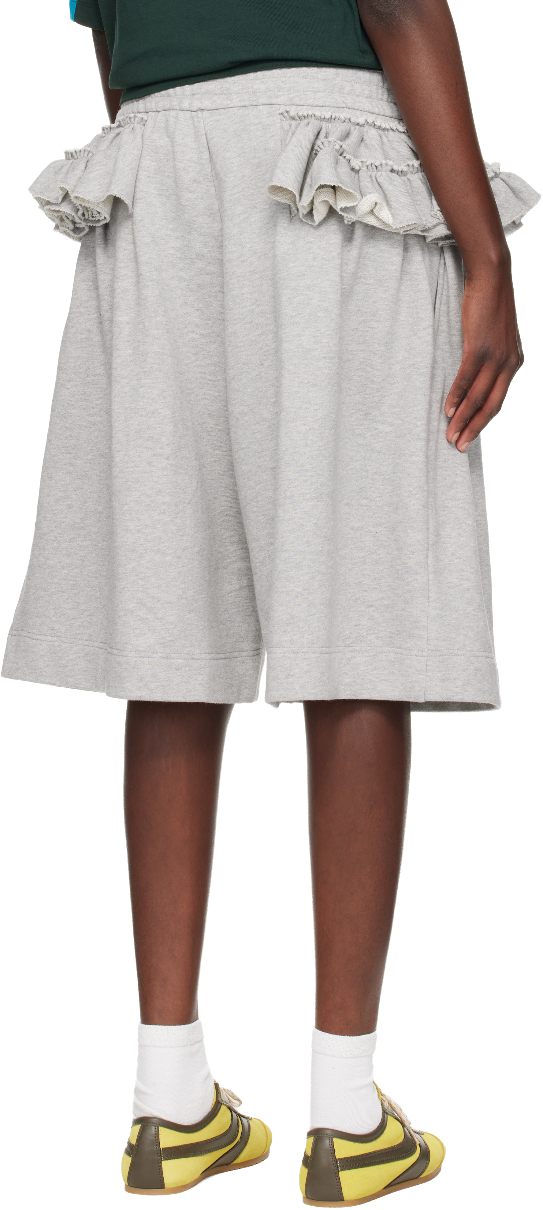 Gray Loose Ruffled Shorts