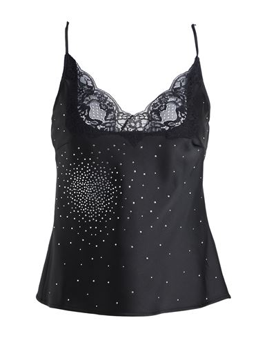 Woman Top Black Size 0 Polyester, Elastane