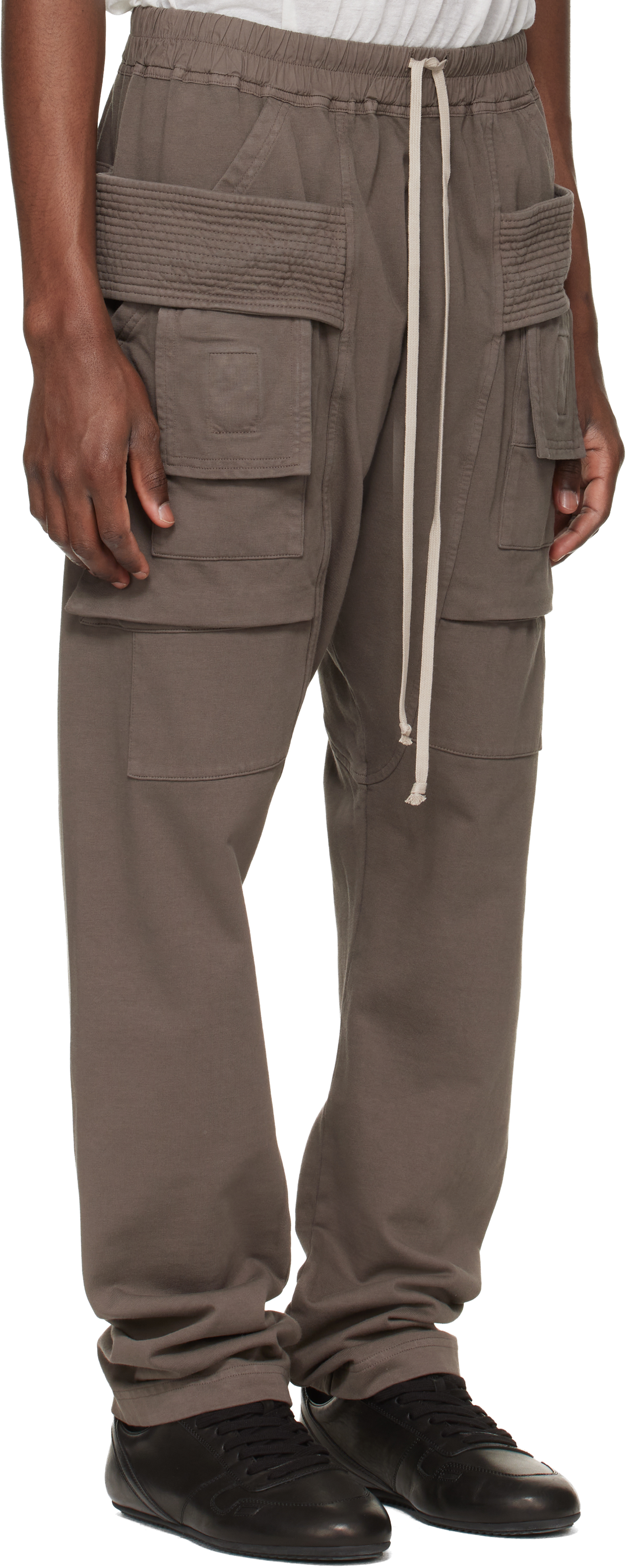 Gray Temple Creatch Drawstring Cargo Pants