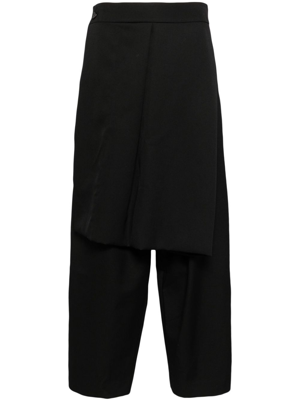 Wide-leg wool trousers - Black