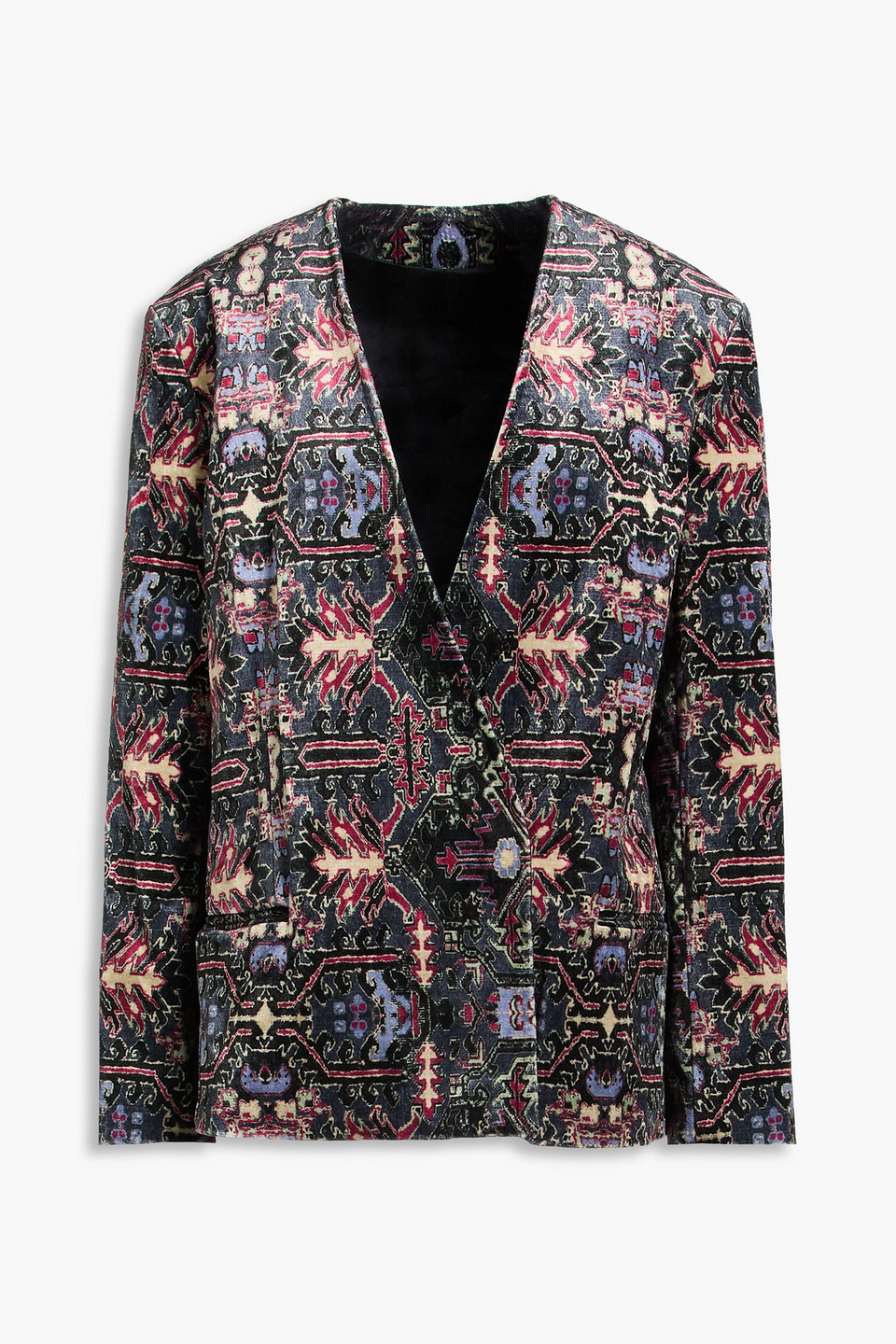 Vaklero printed velvet blazer - Gray - FR 38