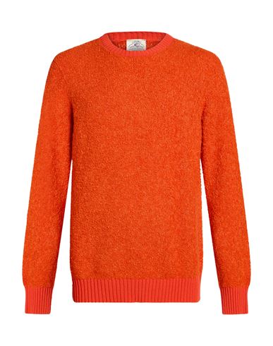 Man Sweater Orange Size 40 Acrylic, Wool, Polyamide