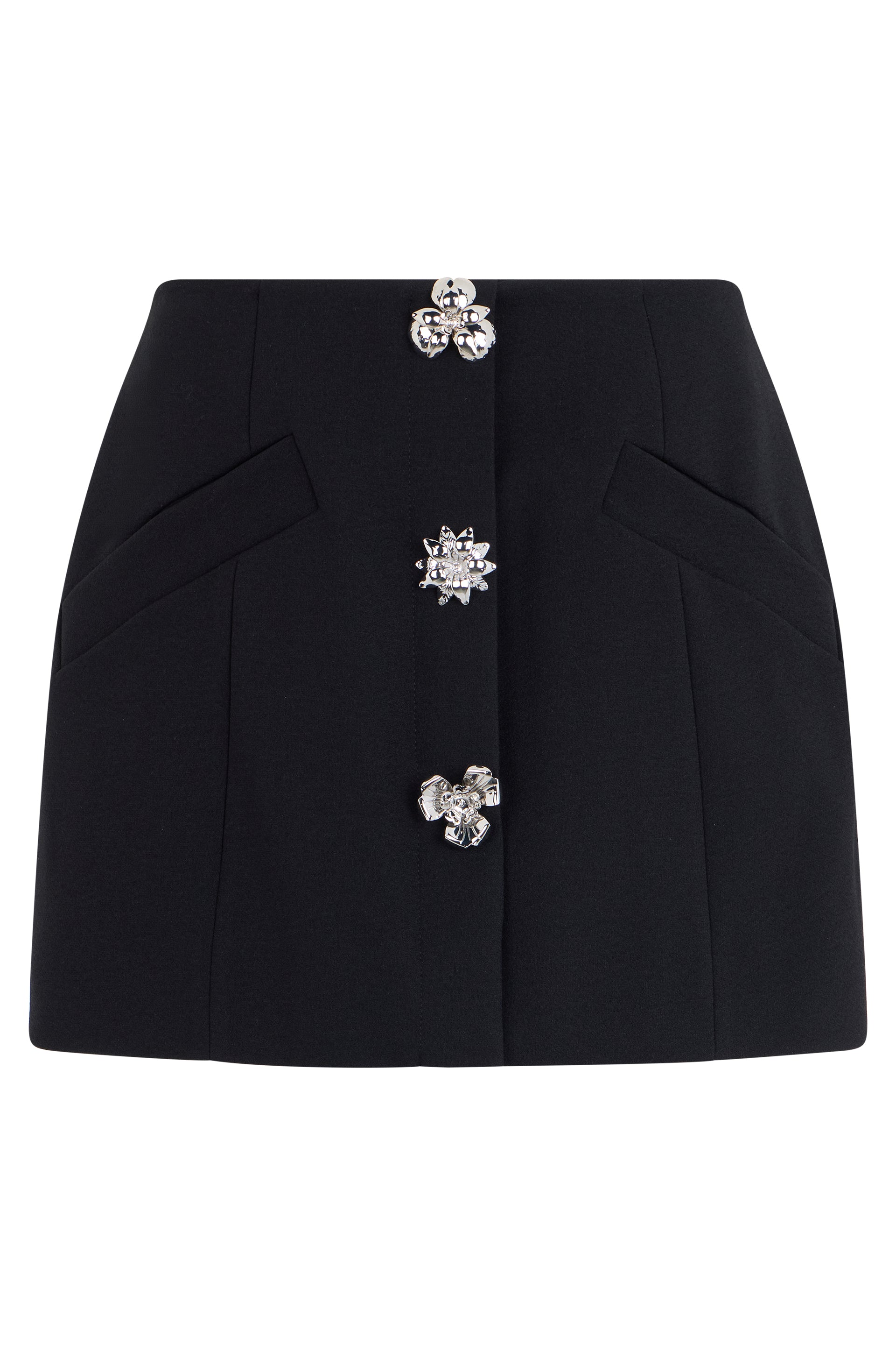 Elegant Mini Skirt with Decorative Buttons