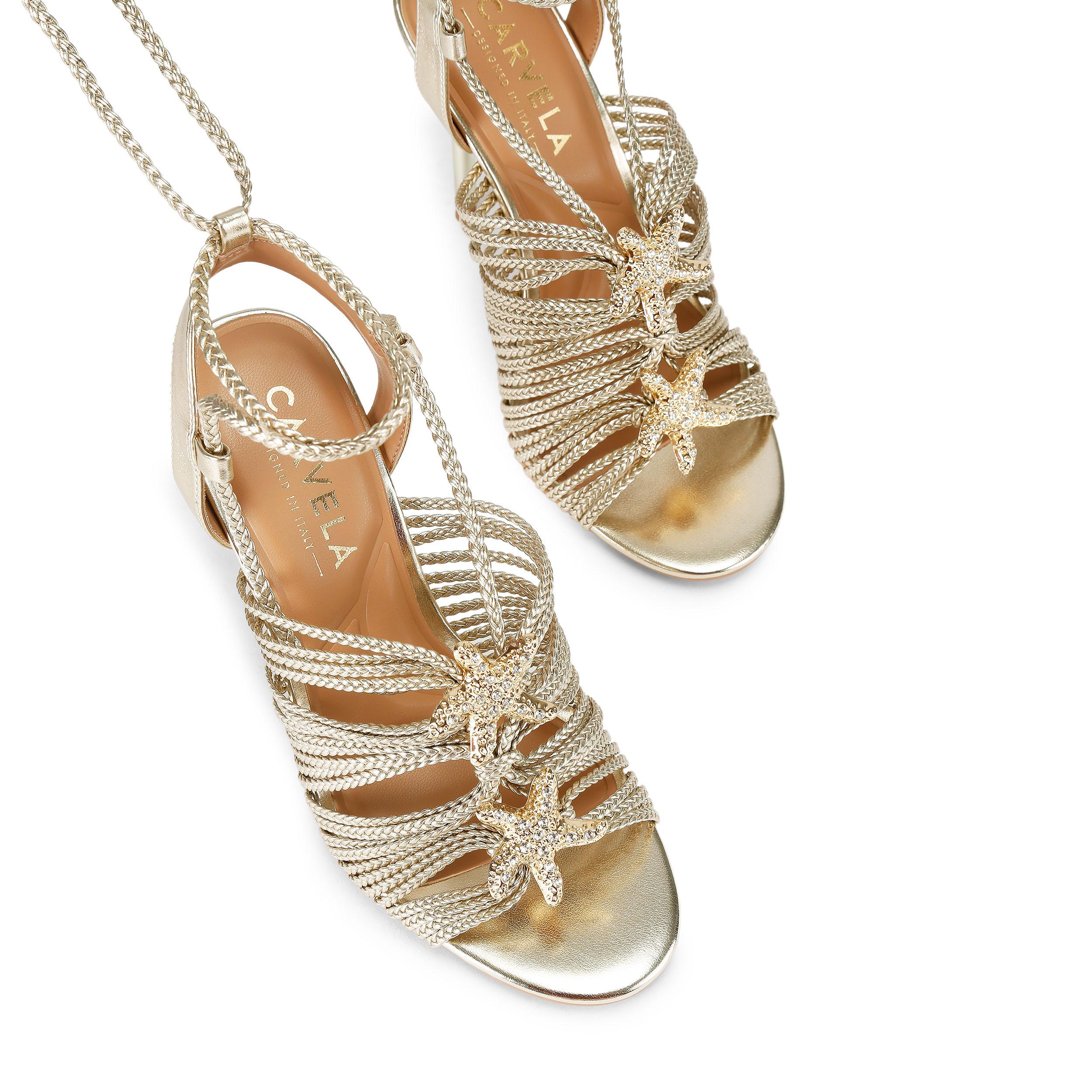 Carvela Womens Marina High Tie Sandals - Gold