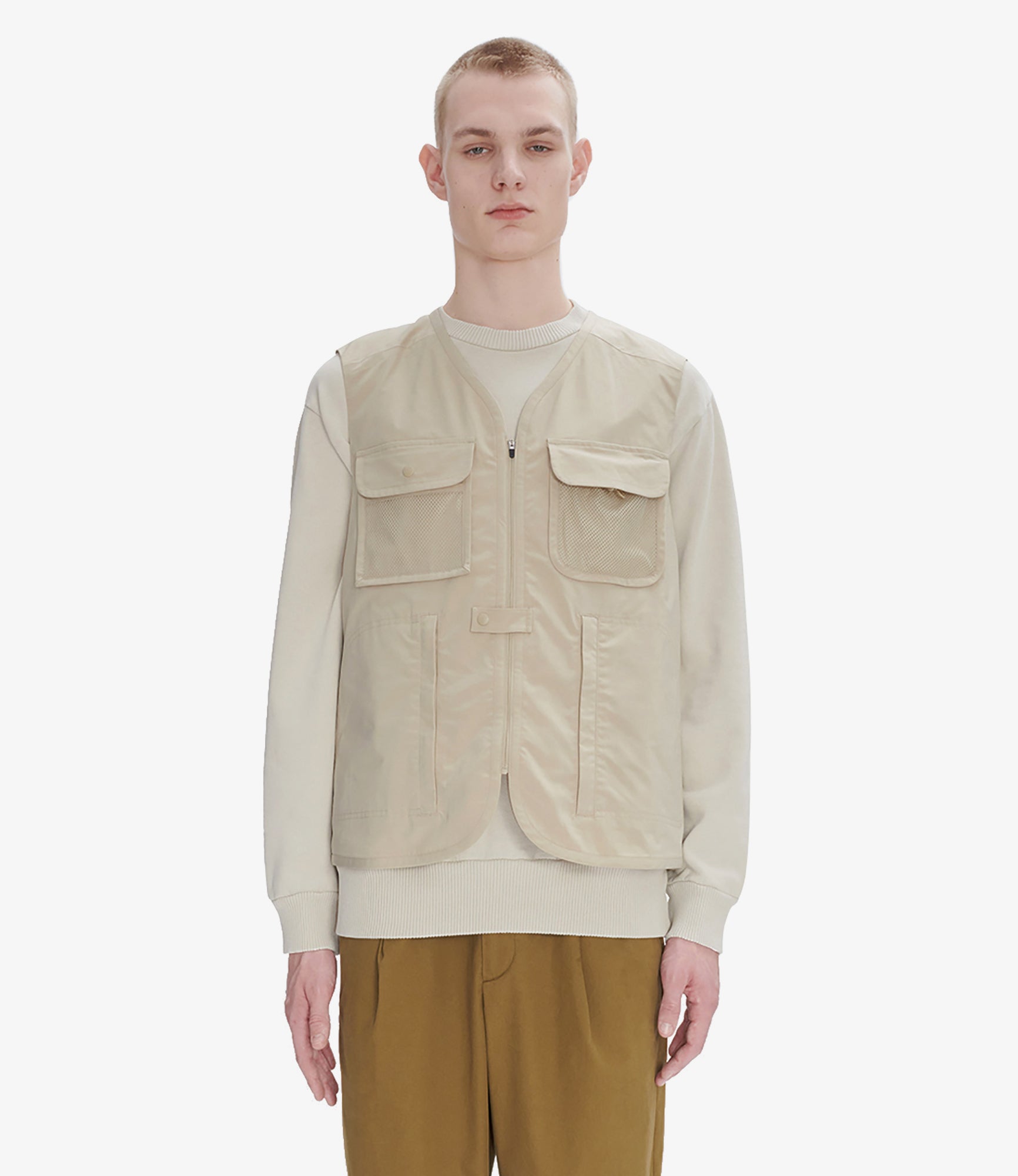 Alban sleeveless jacket Beige
