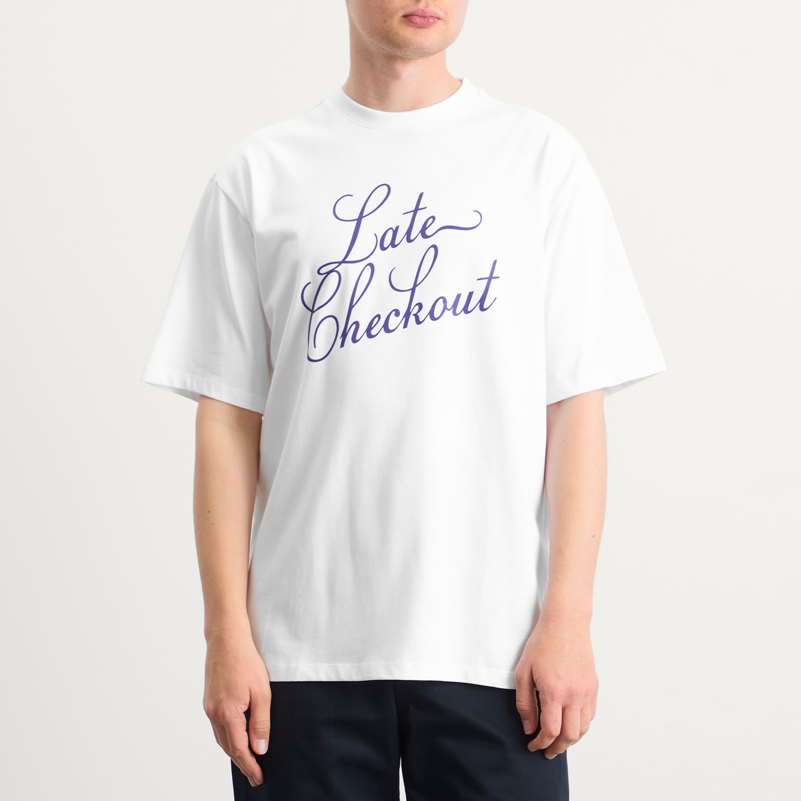 Men's Blue Script T-Shirt in White