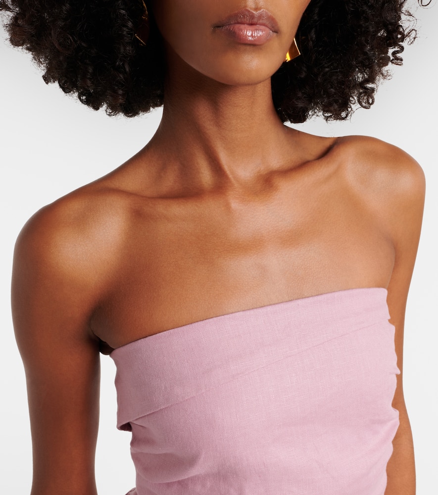 Caen strapless linen top