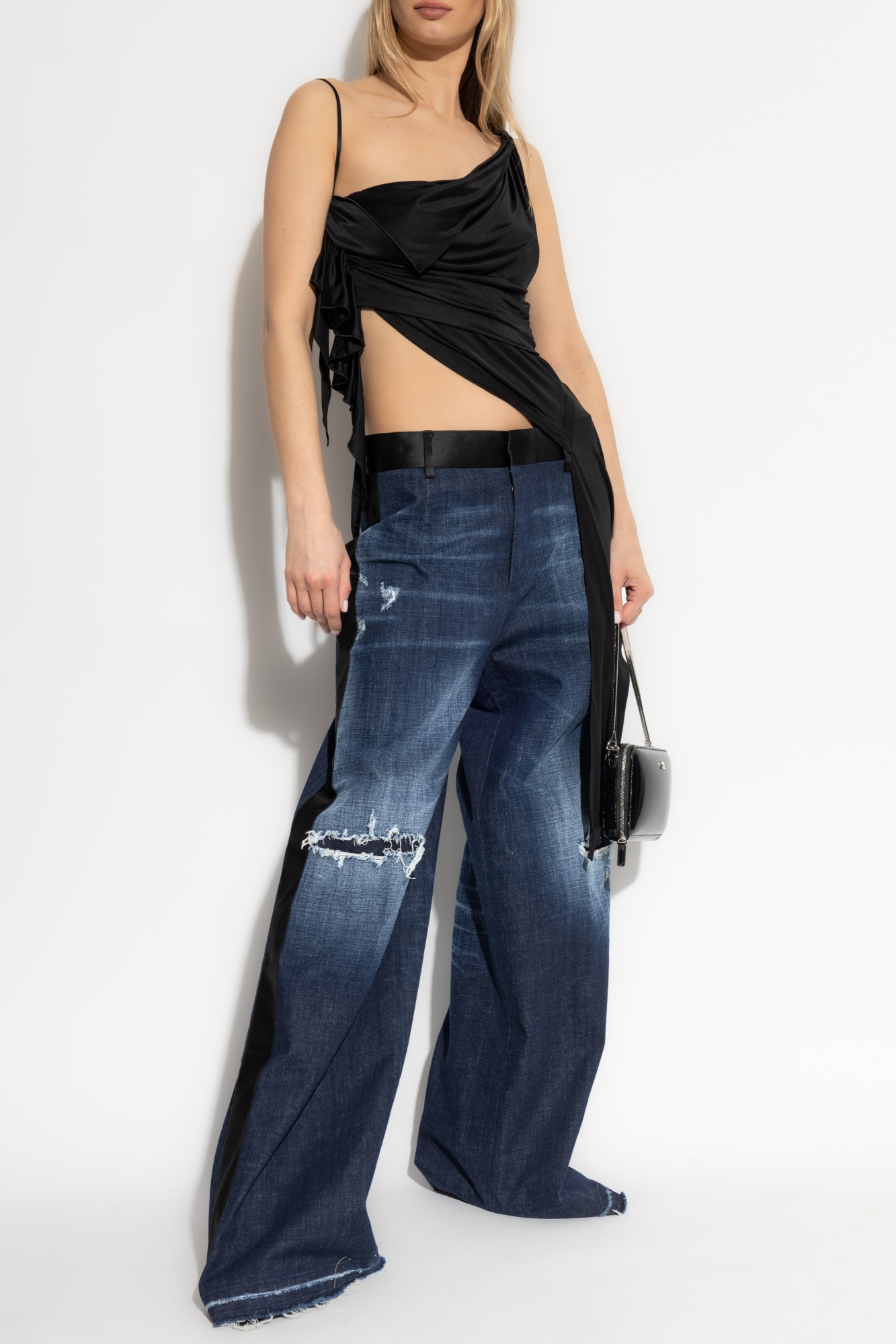 Wide-leg Jeans, Women's, Navy Blue