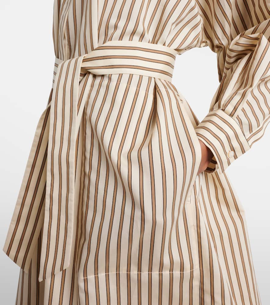 Lord striped belted cotton and silk shirt dress