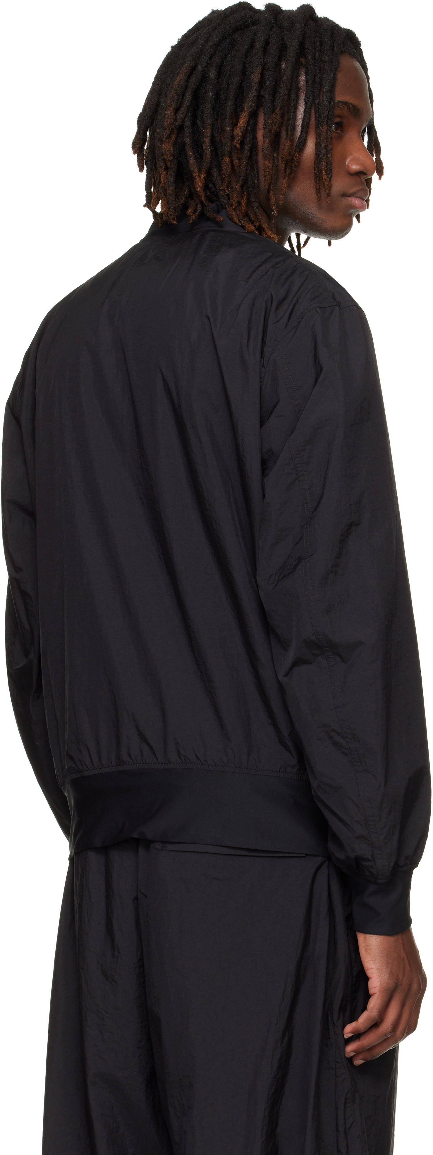 Black Collegiate Bomber Jacket