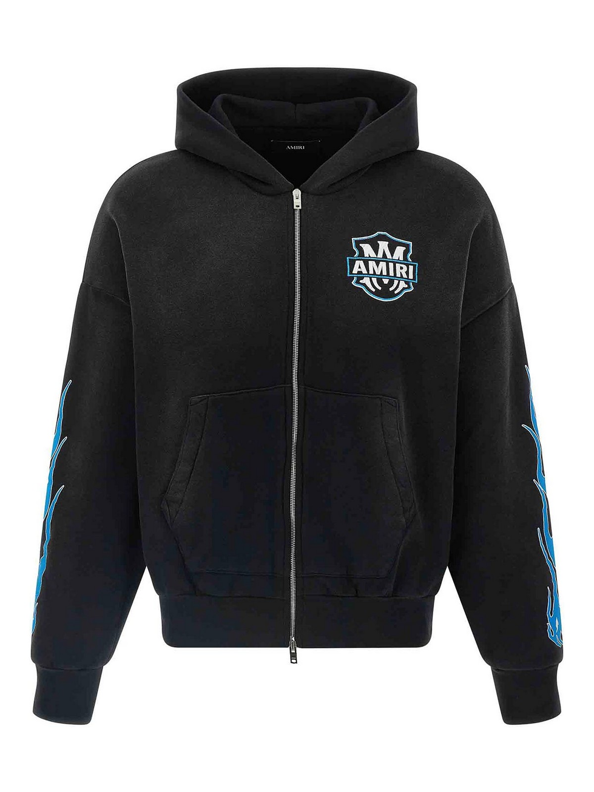 Black Hoodie With Logo On The Front And Maxi Logo On The Back In Cotton Man