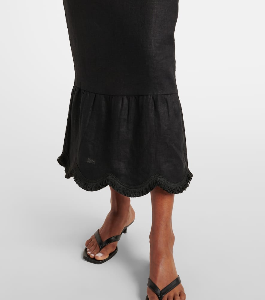 Essie strapless linen gown