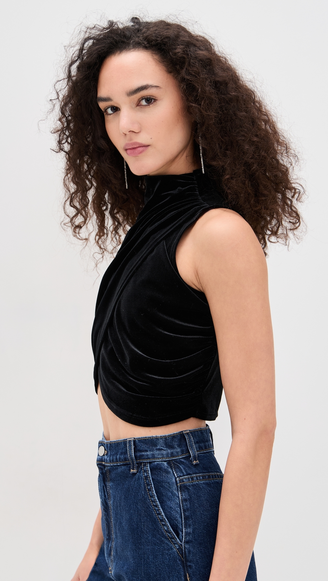 Mel Velvet Top Black