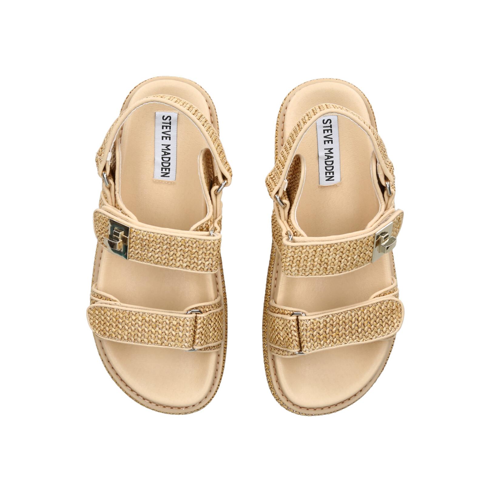 Steve Madden Womens Bigmona Raffia Sandals - Beige