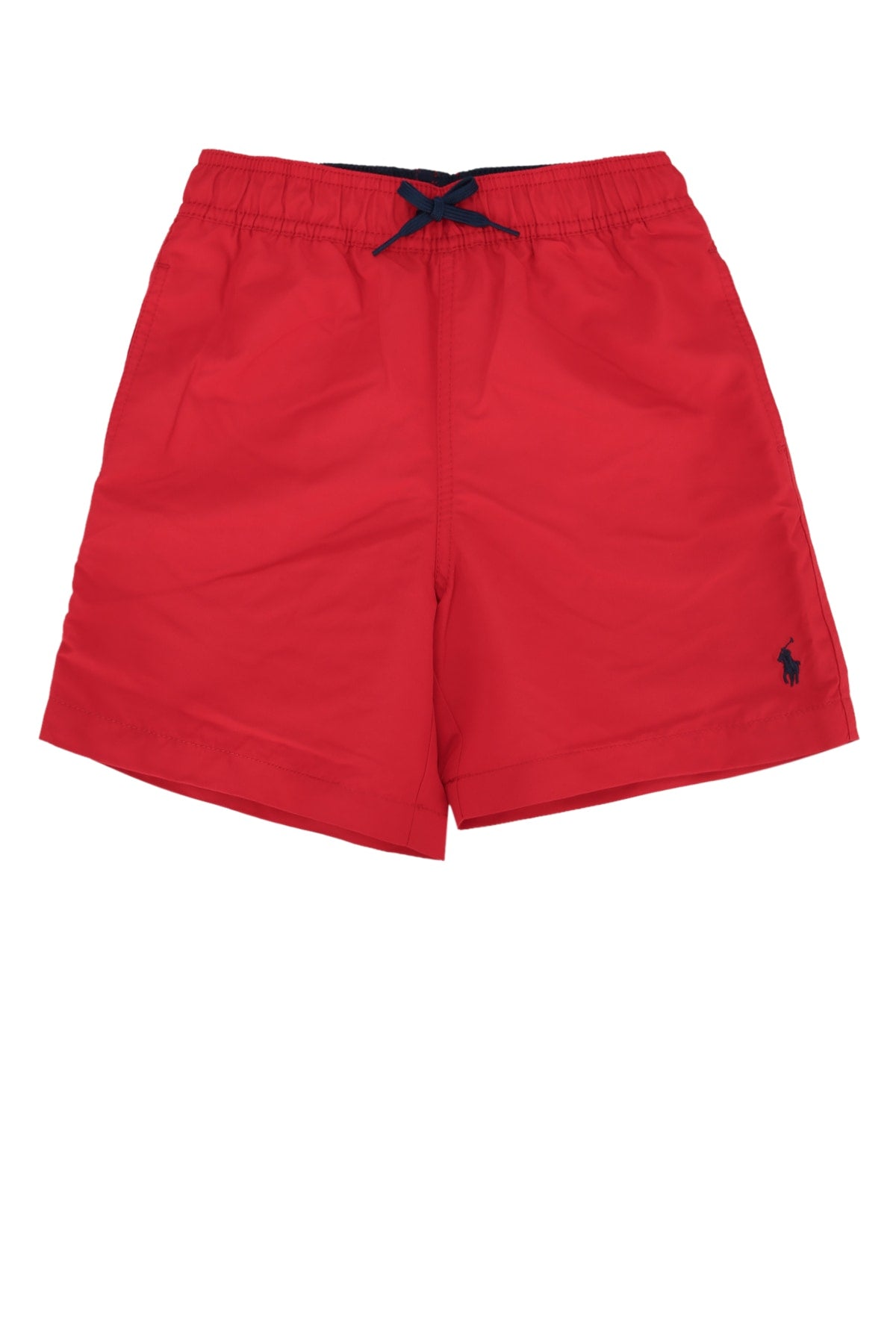 Drawstring Cotton Bermuda Shorts — Red