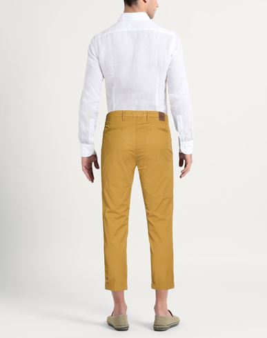 Man Pants Mustard Size 28 Cotton, Linen, Elastane