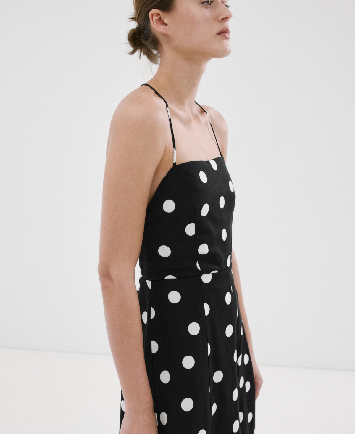 Women's Lyocell Polka Dot Dress - Black