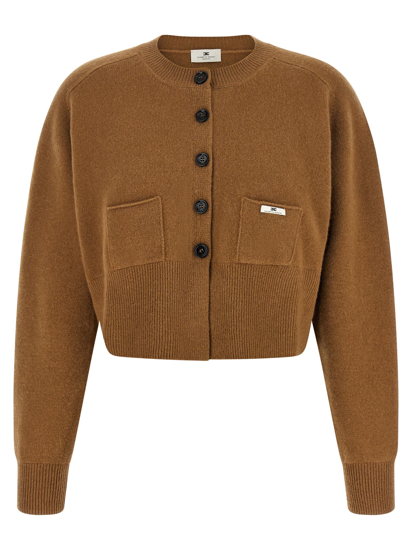 Wool-Cashmere Blend Cardigan — Camel