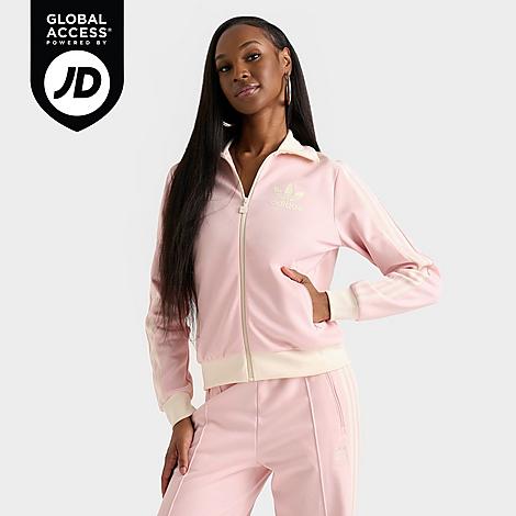 Women's Originals Beckenbauer Classic Track Top Jacket in Sandy Pink/Wonder White