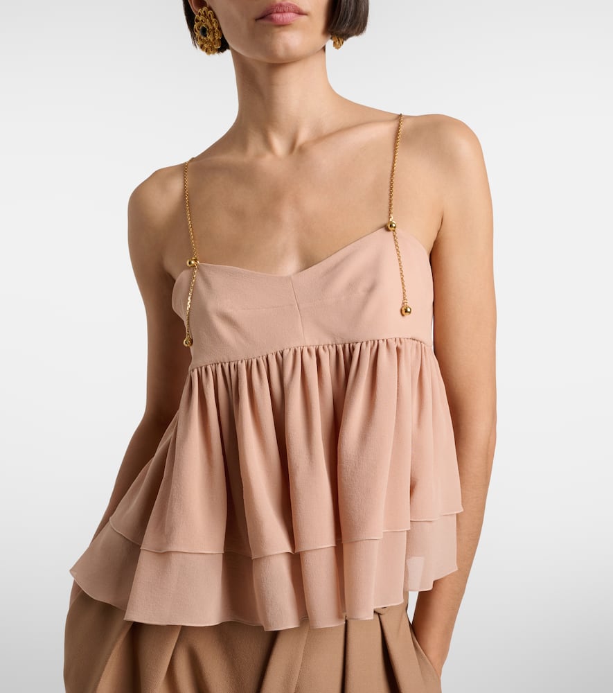 Chloé Gathered silk top