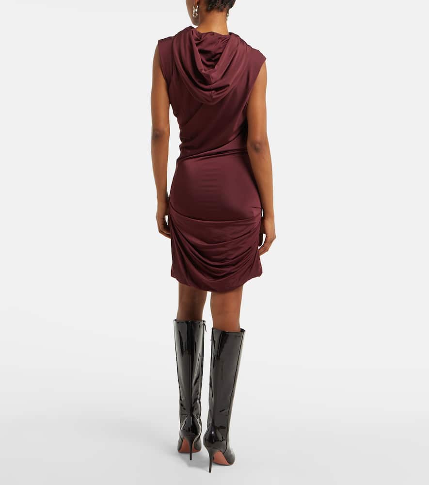 Hooded draped minidress