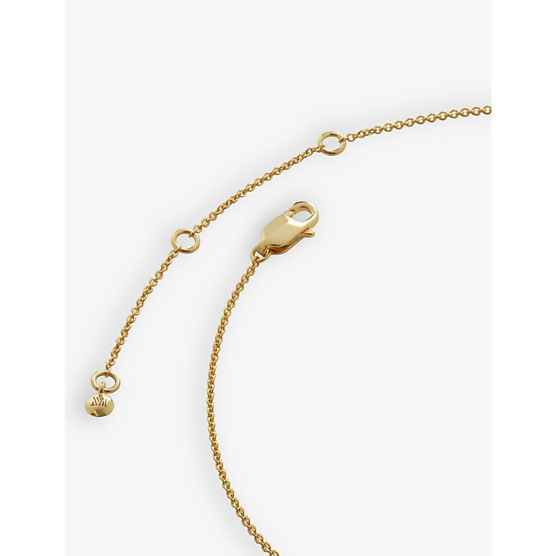 Womens Gold K Letter-charm 18ct Yellow Gold-plated Vermeil Recycled Sterling-silver Pendant Necklace 