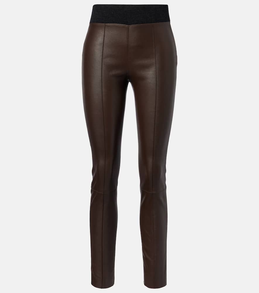 Leather slim pants