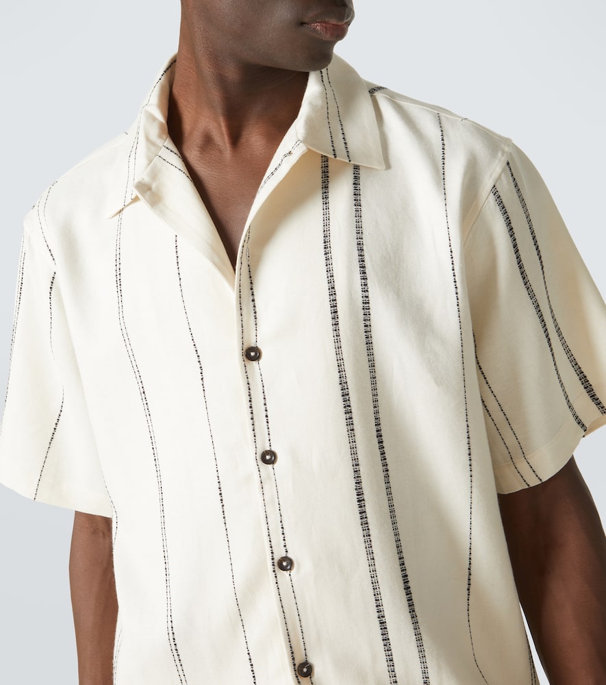 Striped linen and cotton shirt