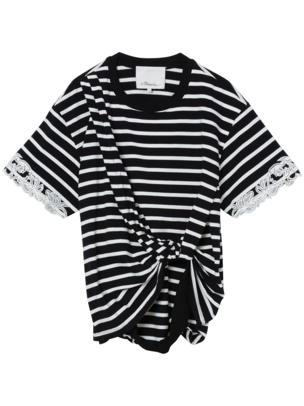 Striped cotton T-shirt - Black