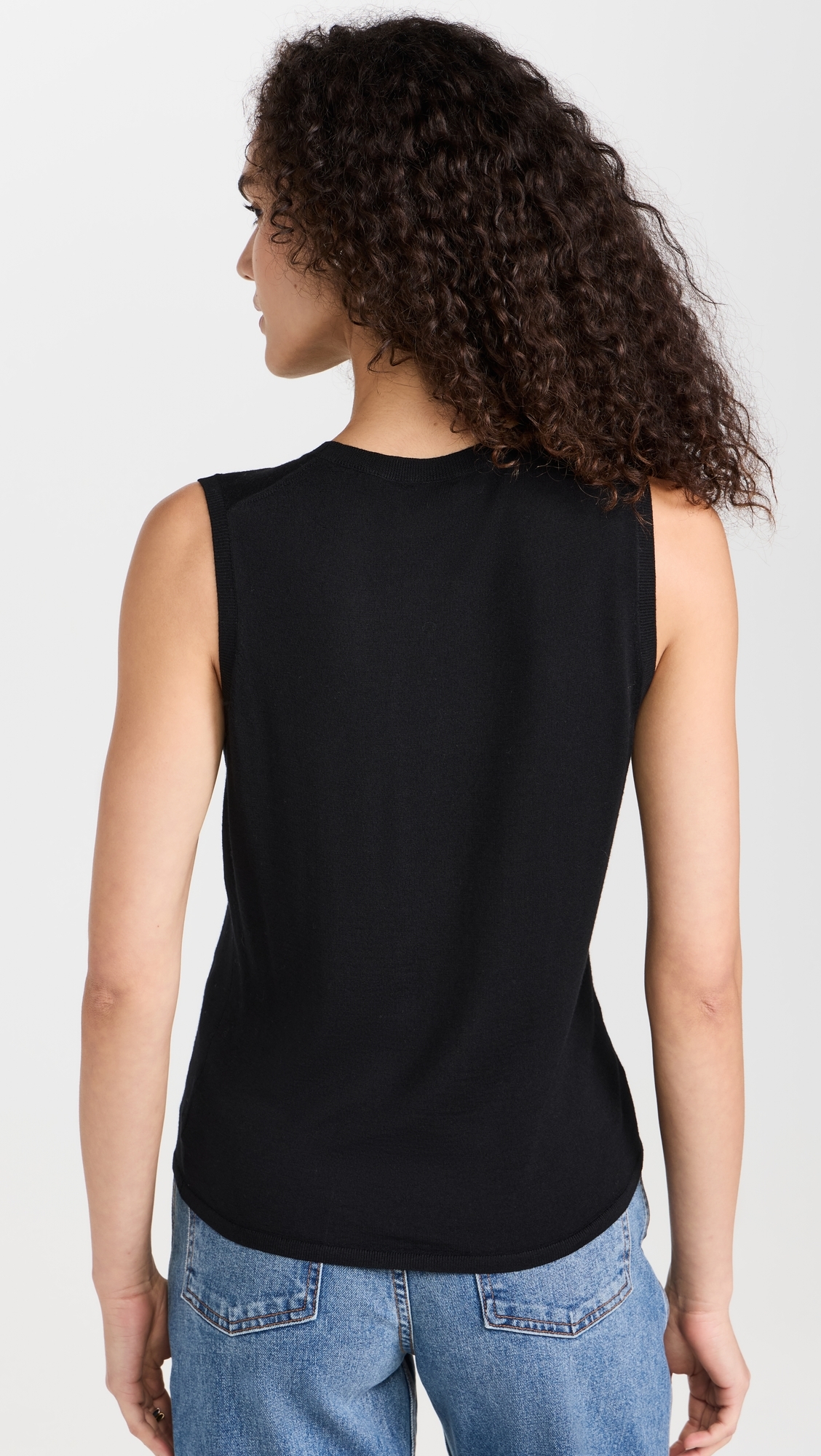 Crew Neck Shell Top Black P