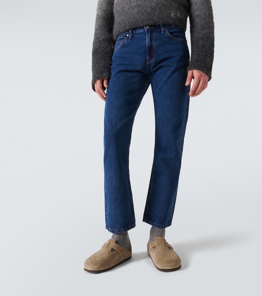 Mid-rise straight jeans
