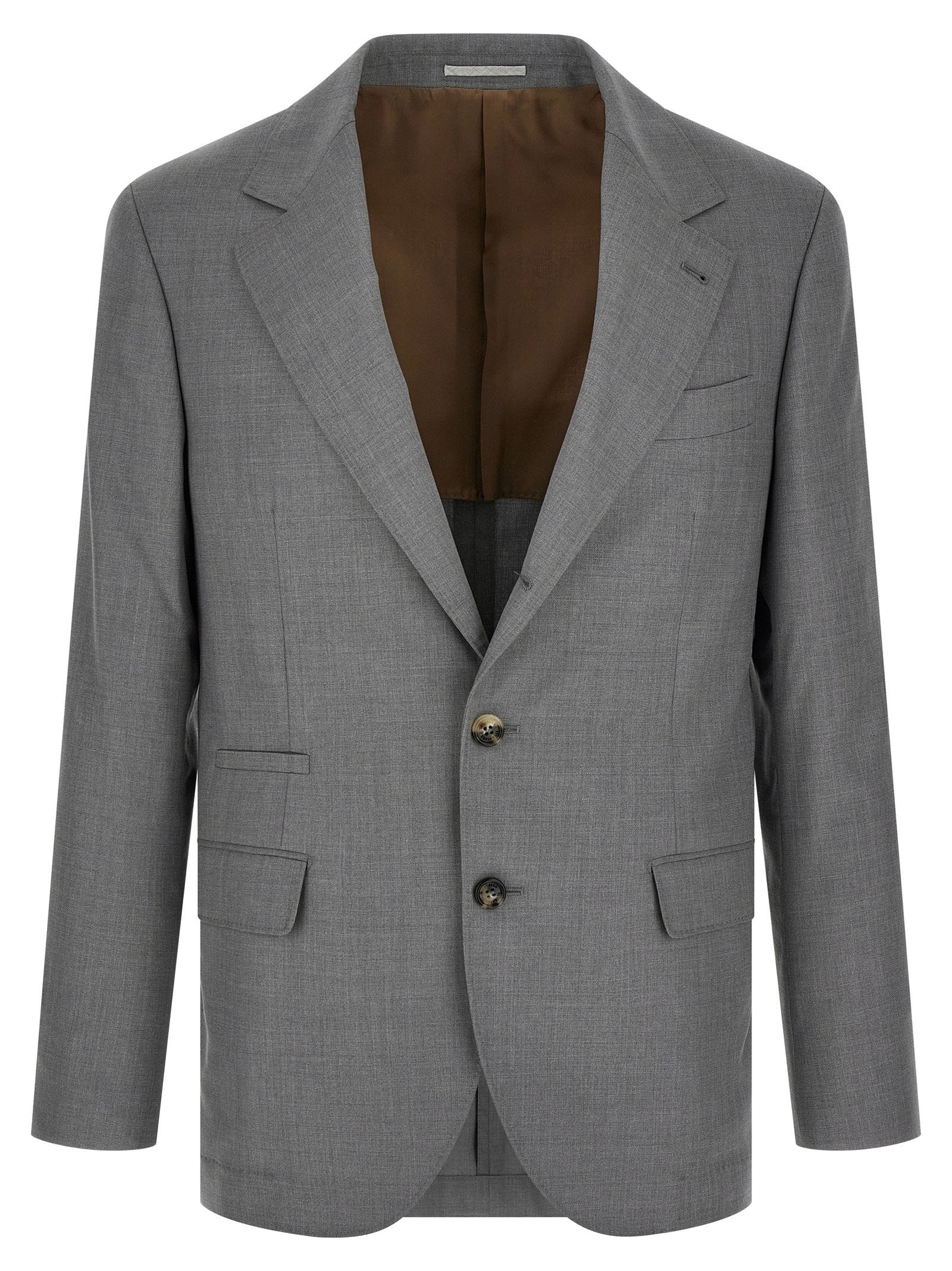 Virgin Wool Hopsack Blazer — Grey