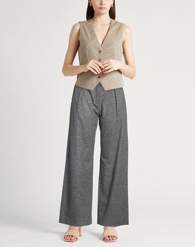 Woman Pants Grey Size 12 Wool, Polyamide, Silk, Elastane
