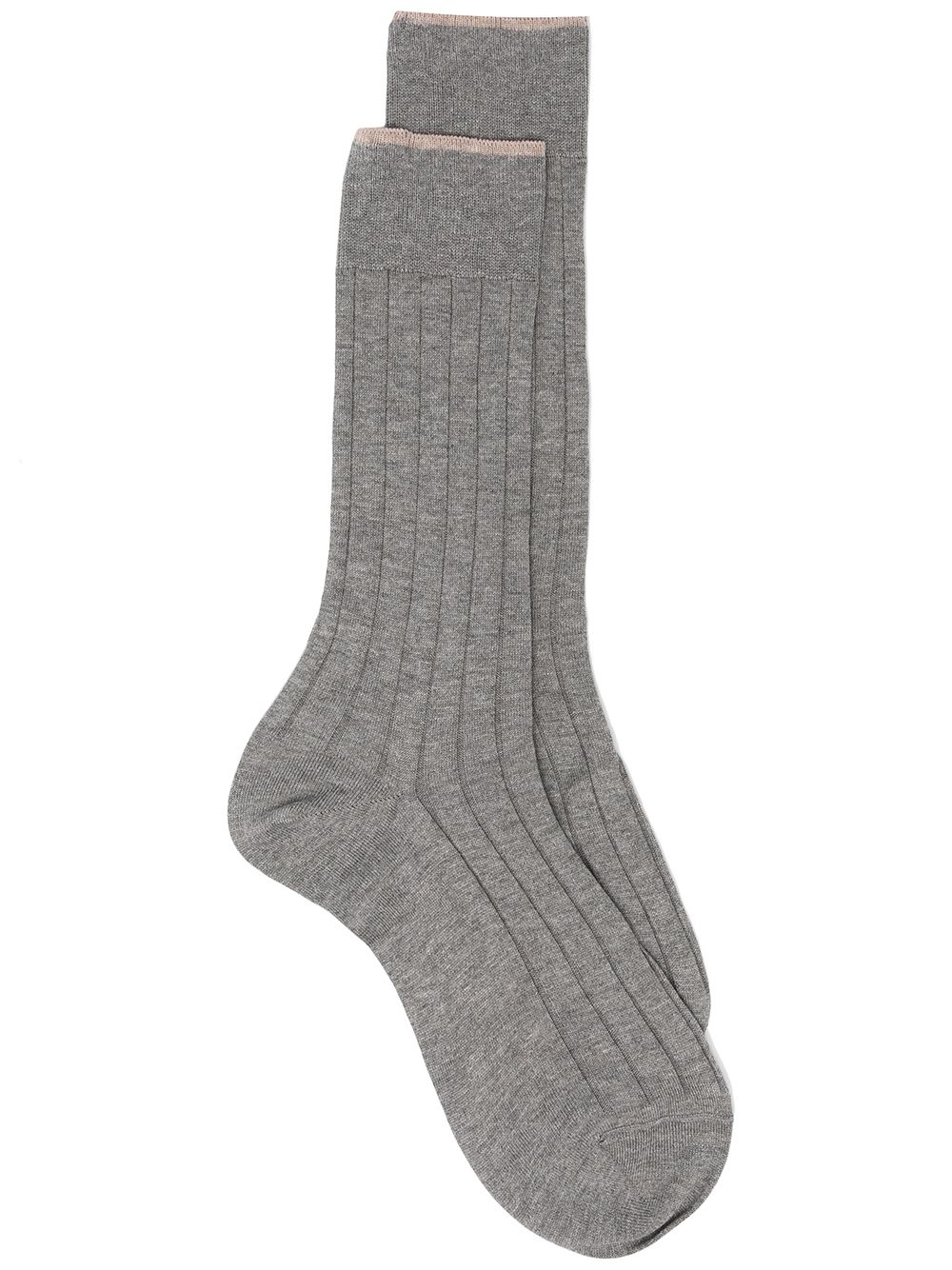 Ribbed-knit ankle socks - Grey