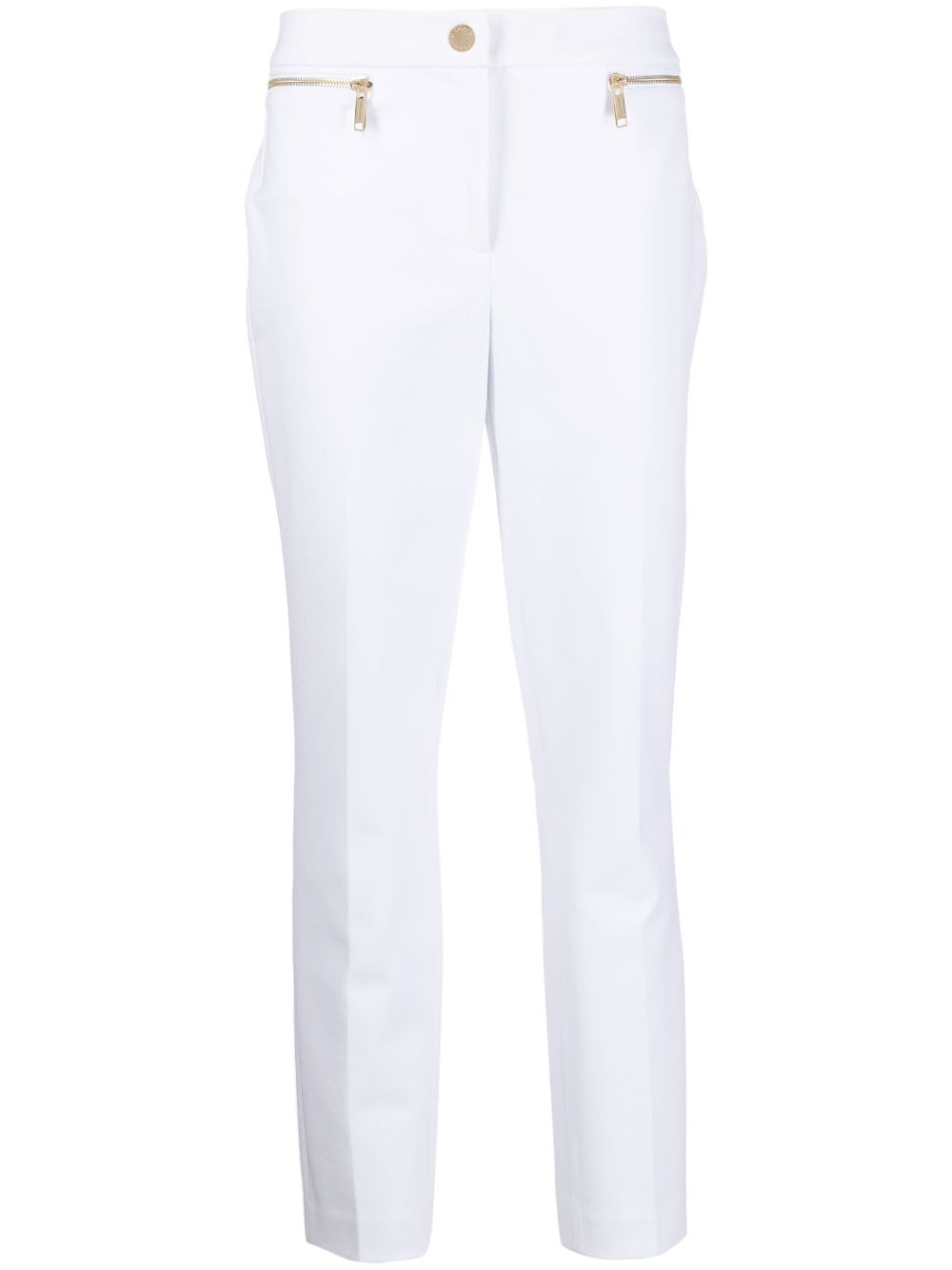 Mid-rise slim trousers - White