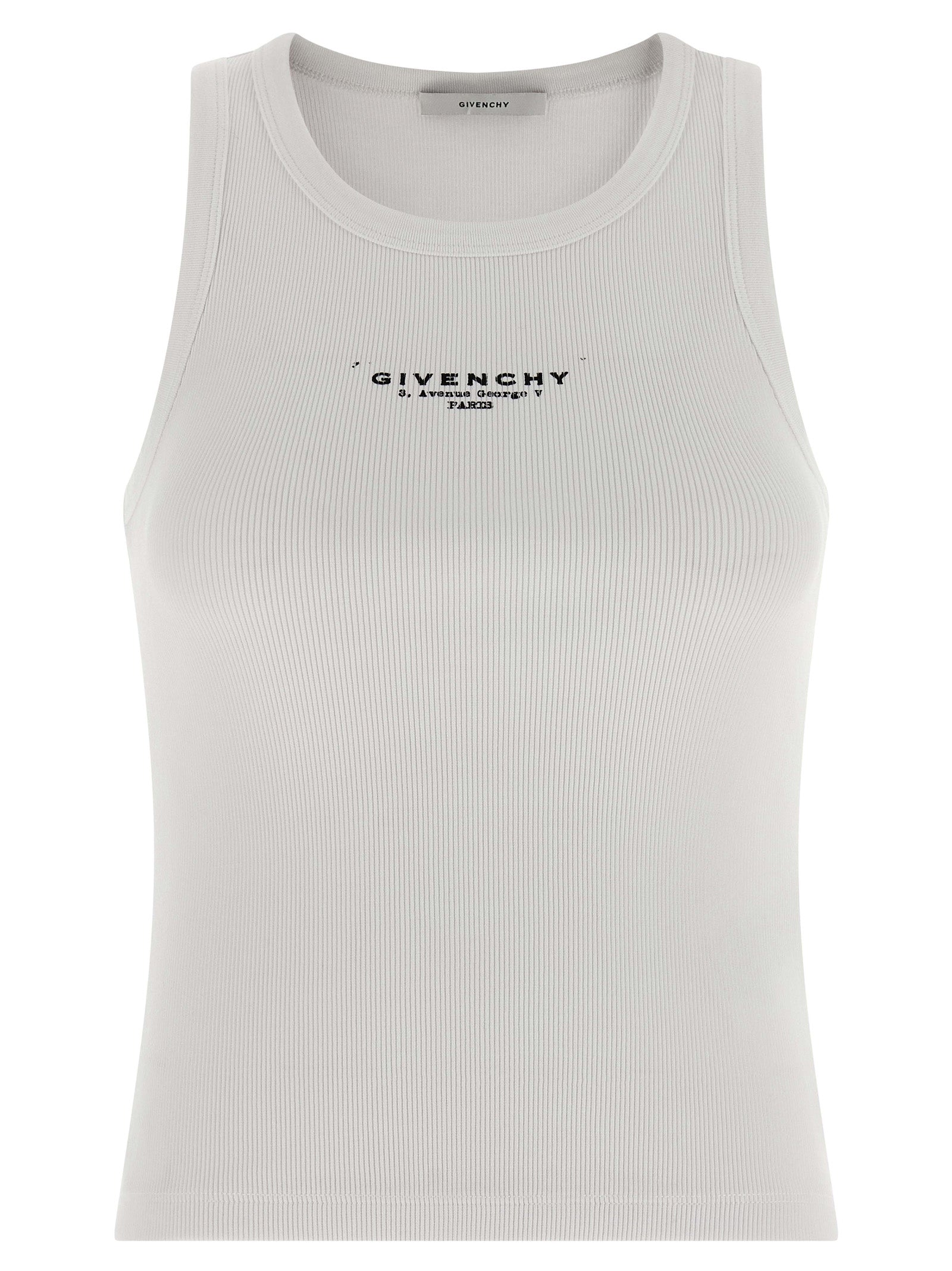 Logo-Embroidered Ribbed Cotton Tank Top — White