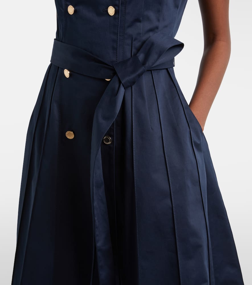 Cotton-blend sateen midi dress