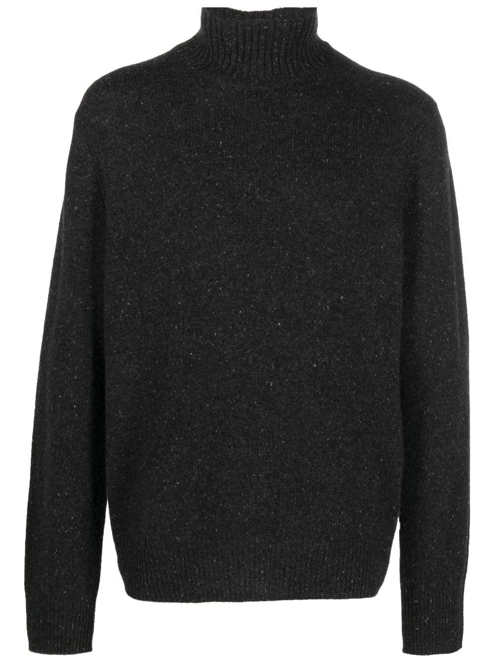 Speckle-knit roll-neck jumper - Black