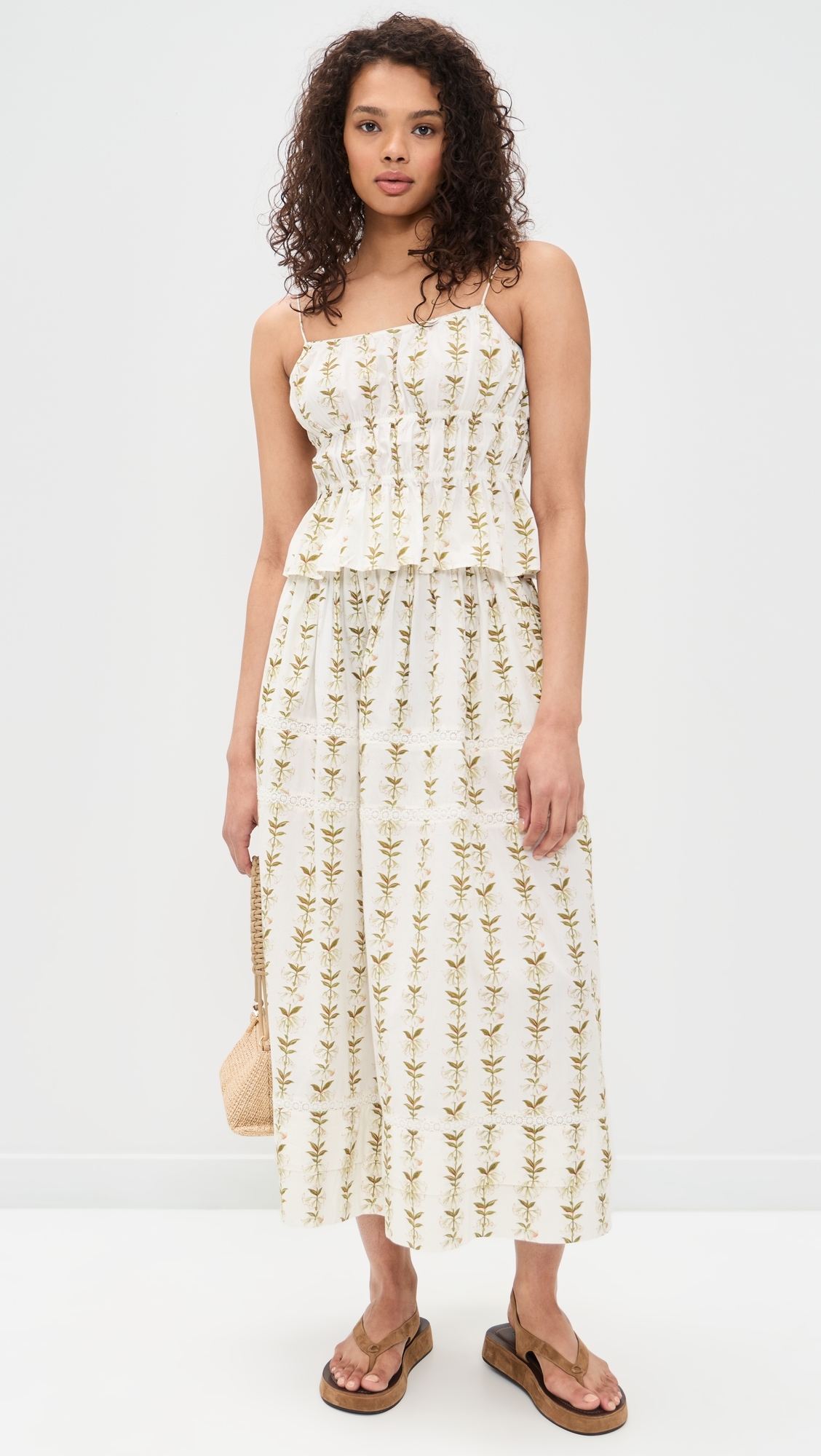 Beatrice Top Lily Of The Valley Print Green