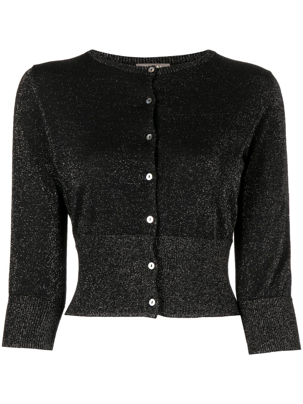 Shimmer-knit cardigan - Black
