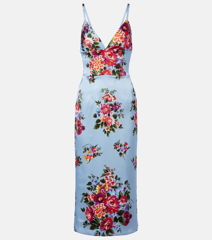 Floral satin midi dress