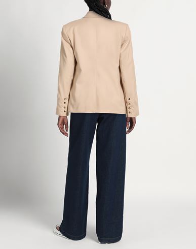 Woman Blazer Beige Size 10 Polyester, Viscose, Elastane