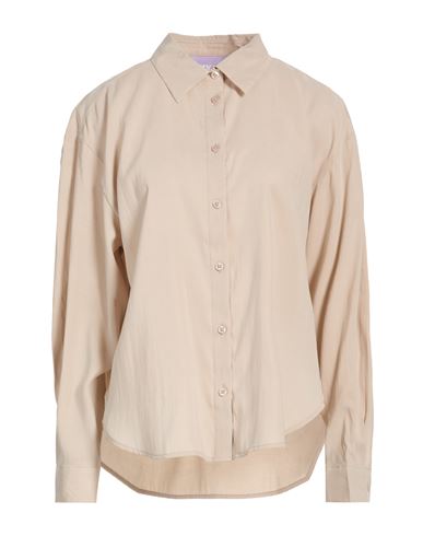 Woman Shirt Beige Size L Modal, Polyester