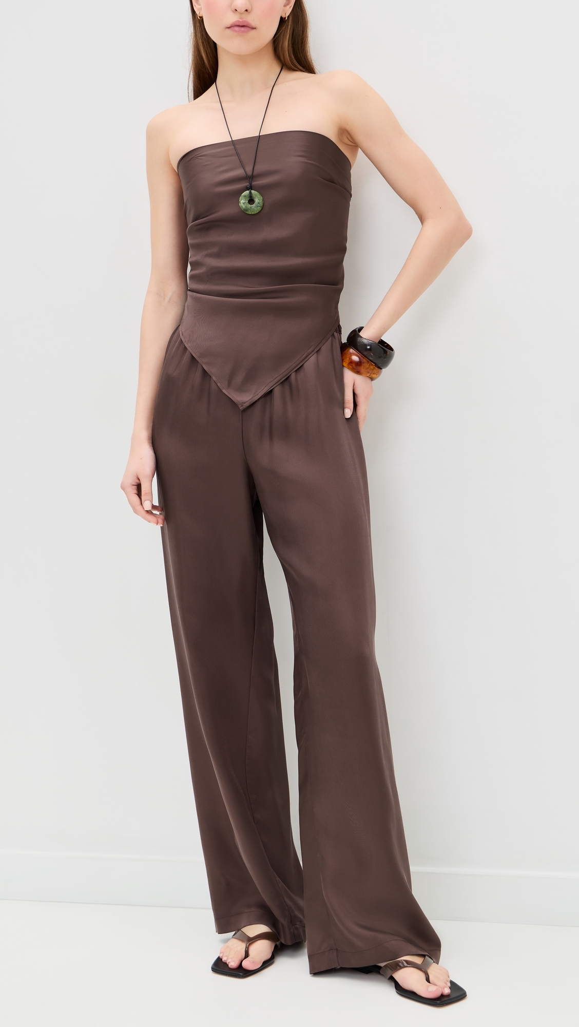Fluid Twill Pants Chocolate