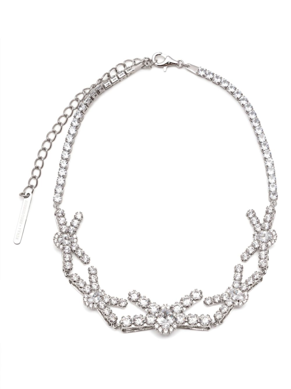 Crystal-embellished necklace - Metallic