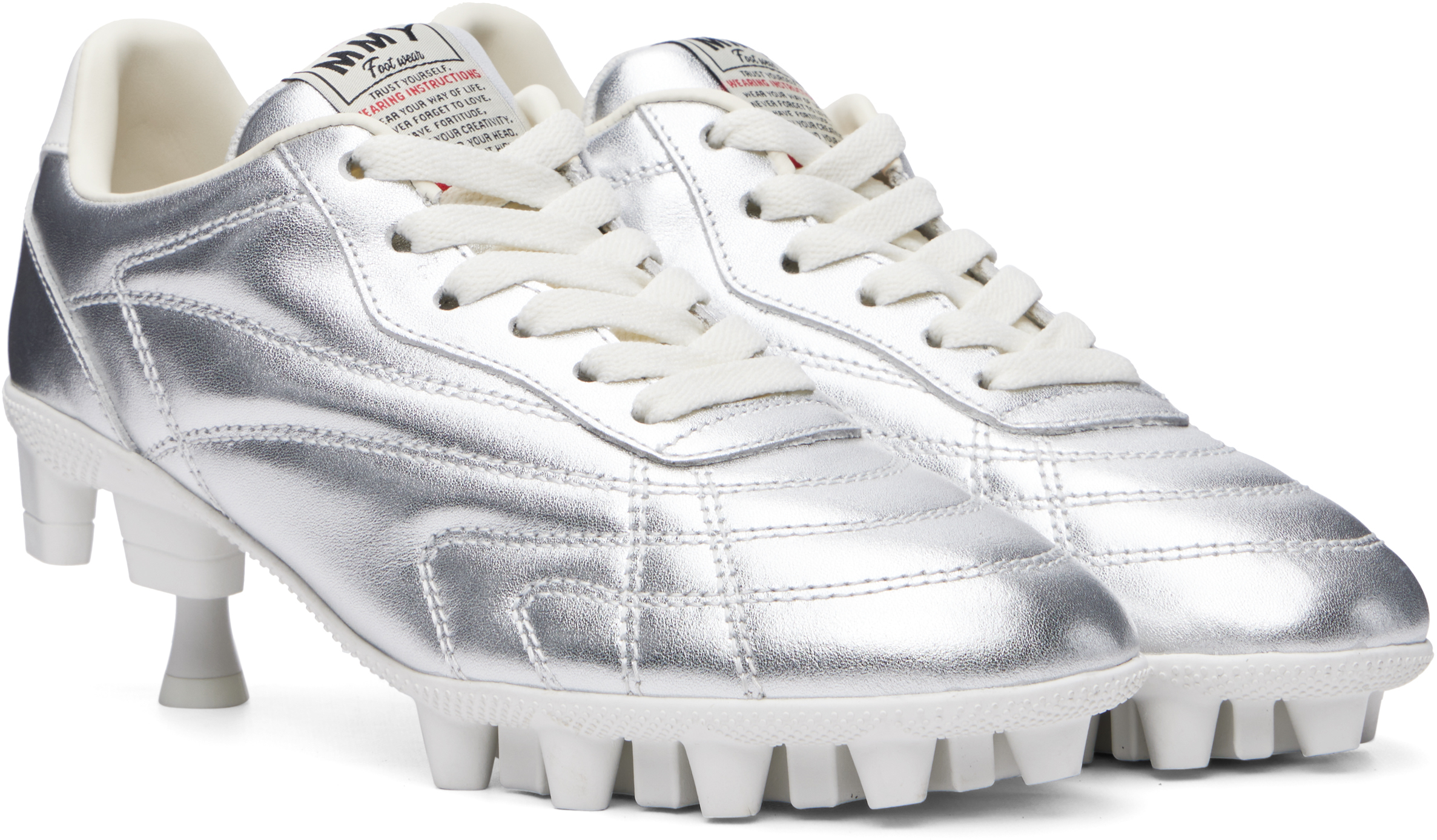 Silver Spike Sole Sneaker Heels